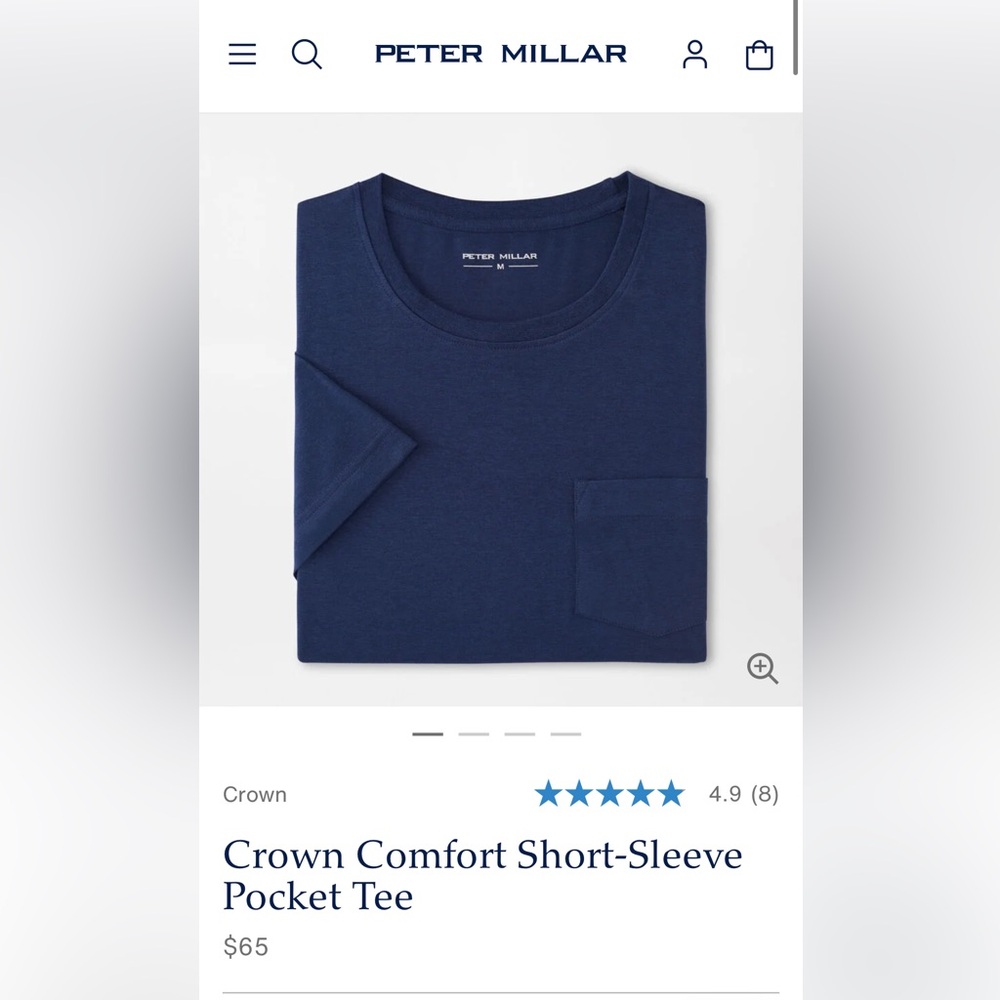 Peter Millar Crown Comfort Short-Sleeve Pocket Tee in Navy
Originally $65